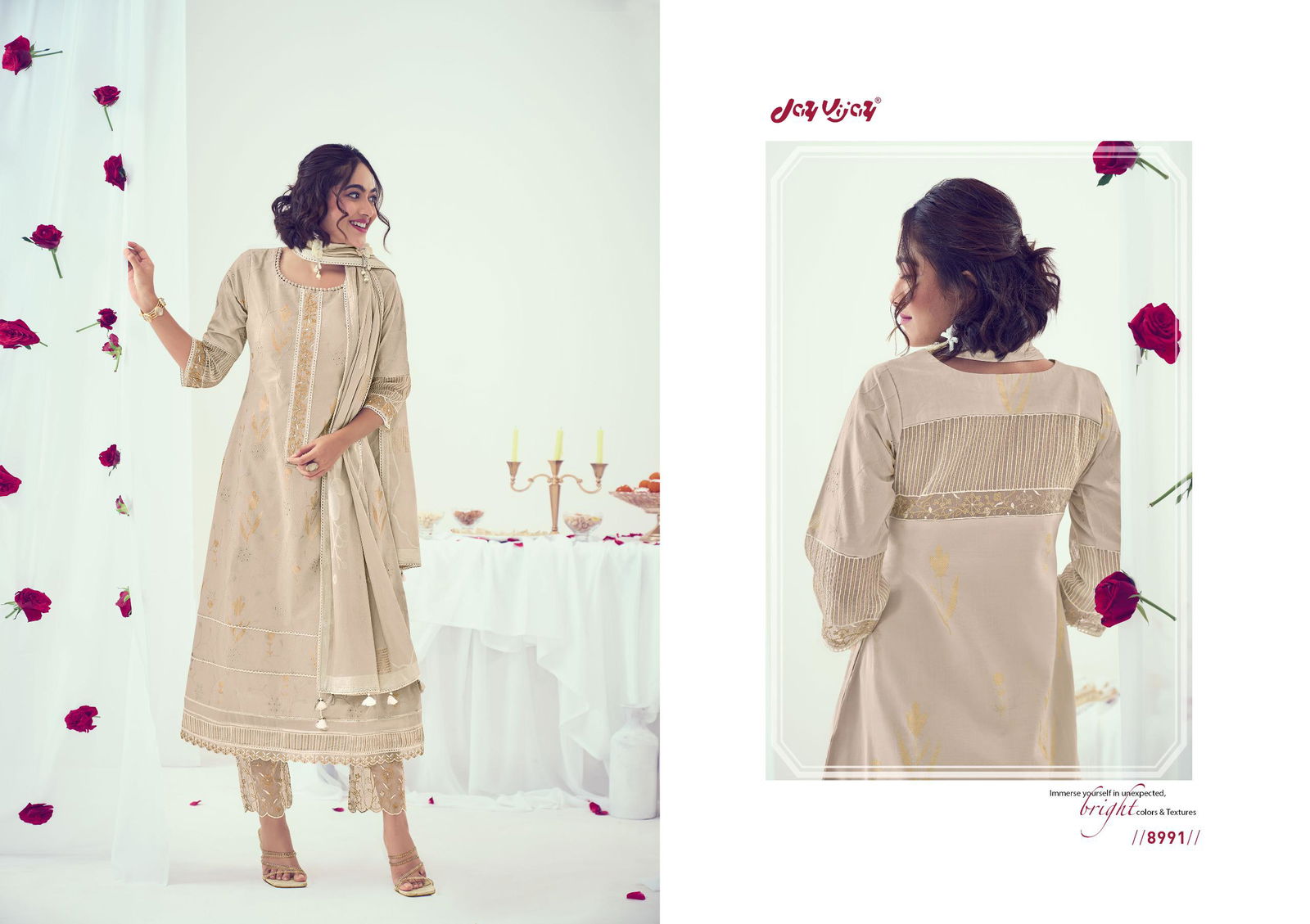 Dawat By Jay Vijay Digital Printed Embroidery Pure Cotton Salwar Suits Wholesale Market In Surat
